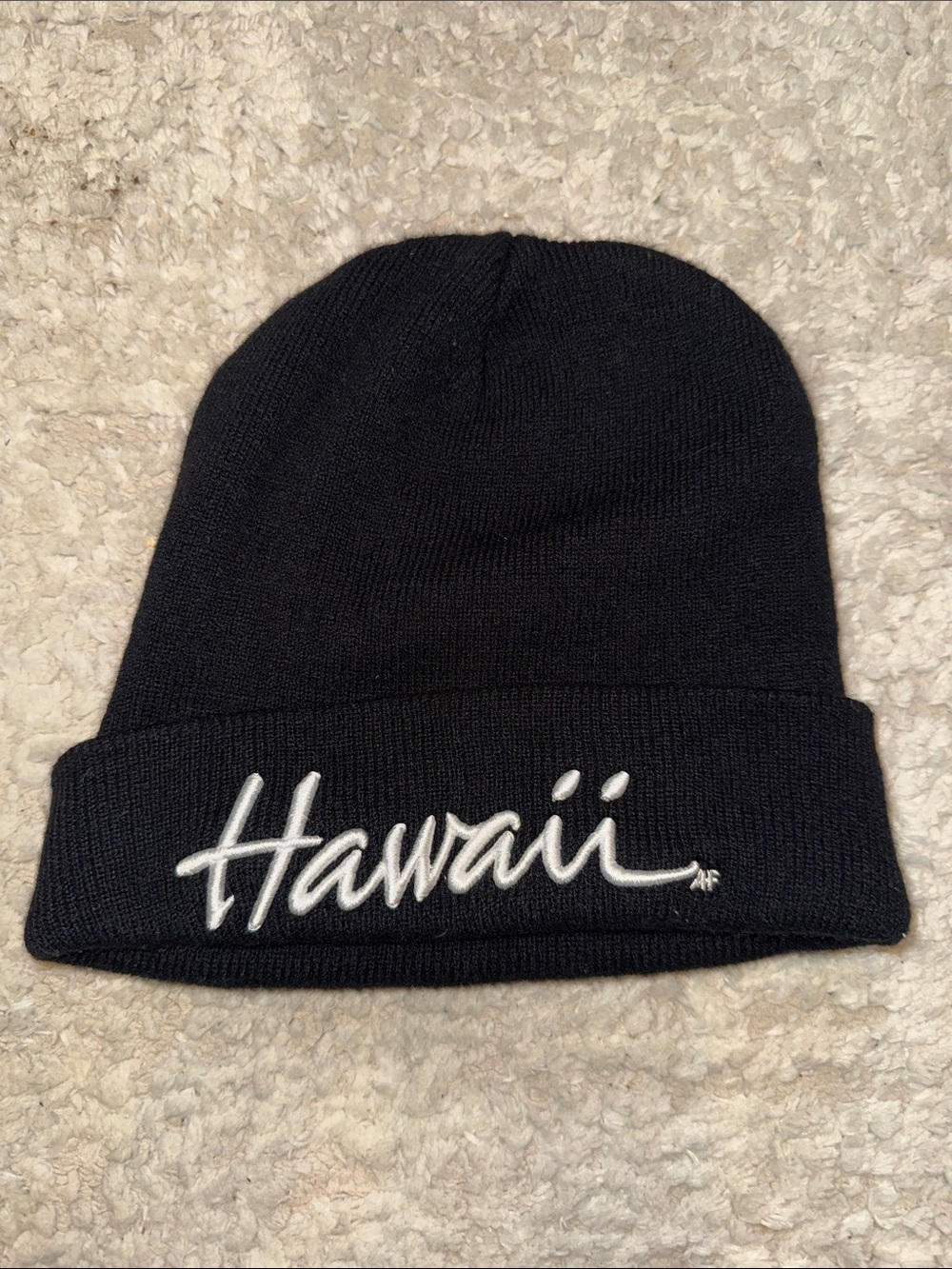 Black Beanie with "Hawaii" Script